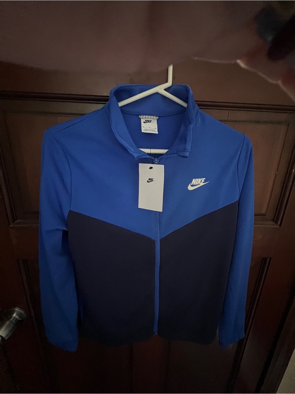 Nike Blue and Navy Colorblock Kids Performance Jacket